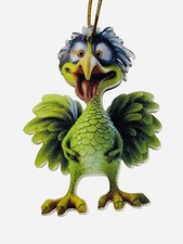 Vibrant Colored Cartoon Chicken Or Baby Dinosaur Acrylic 2-Sided Ornament