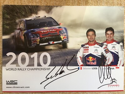 Sebastien Loeb WRC Citroen Rally 2010hand signed autograph card