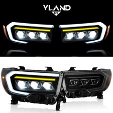 Pair Led Headlights For 2007-2013 Toyota Tundra 08-20 Sequoia Sequential Lamps Pair Led Headlights For 2007-2013 Toyota Tundra 08-20 Sequoia Sequential Lamps