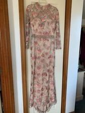 Mac Duggal Gown Pink Floral Crystal Size 4