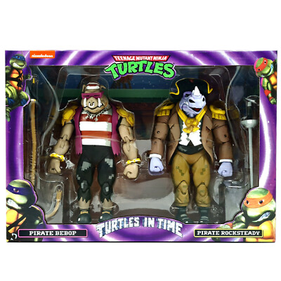 PIRATE BEBOP ROCKSTEADY FIGURES TEENAGE MUTANT NINJA TURTLES IN TIME NECA OVP