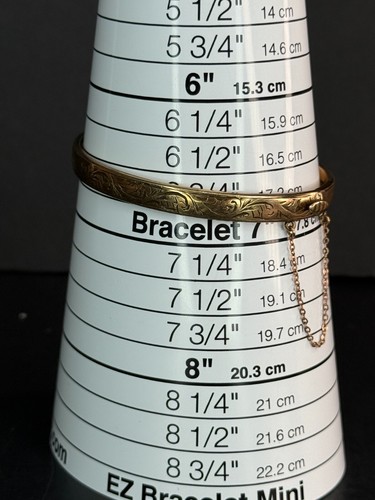 Vintage 9ct Rolled GOLD BANGLE BRACELET - Metal Core - 8.7 Grams TW - Picture 4 of 9