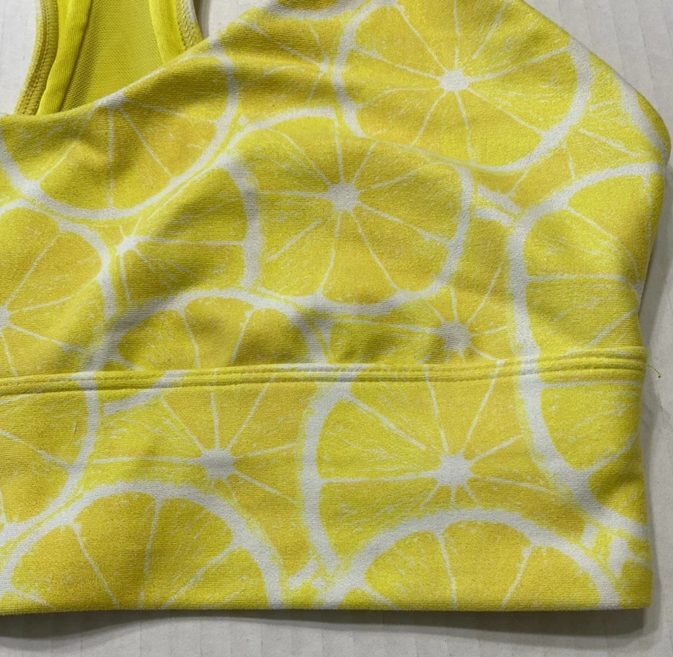 Top deportivo Wild Fox Sweat espalda deportiva amarillo limón pequeño para mujer Foto 3 de 4