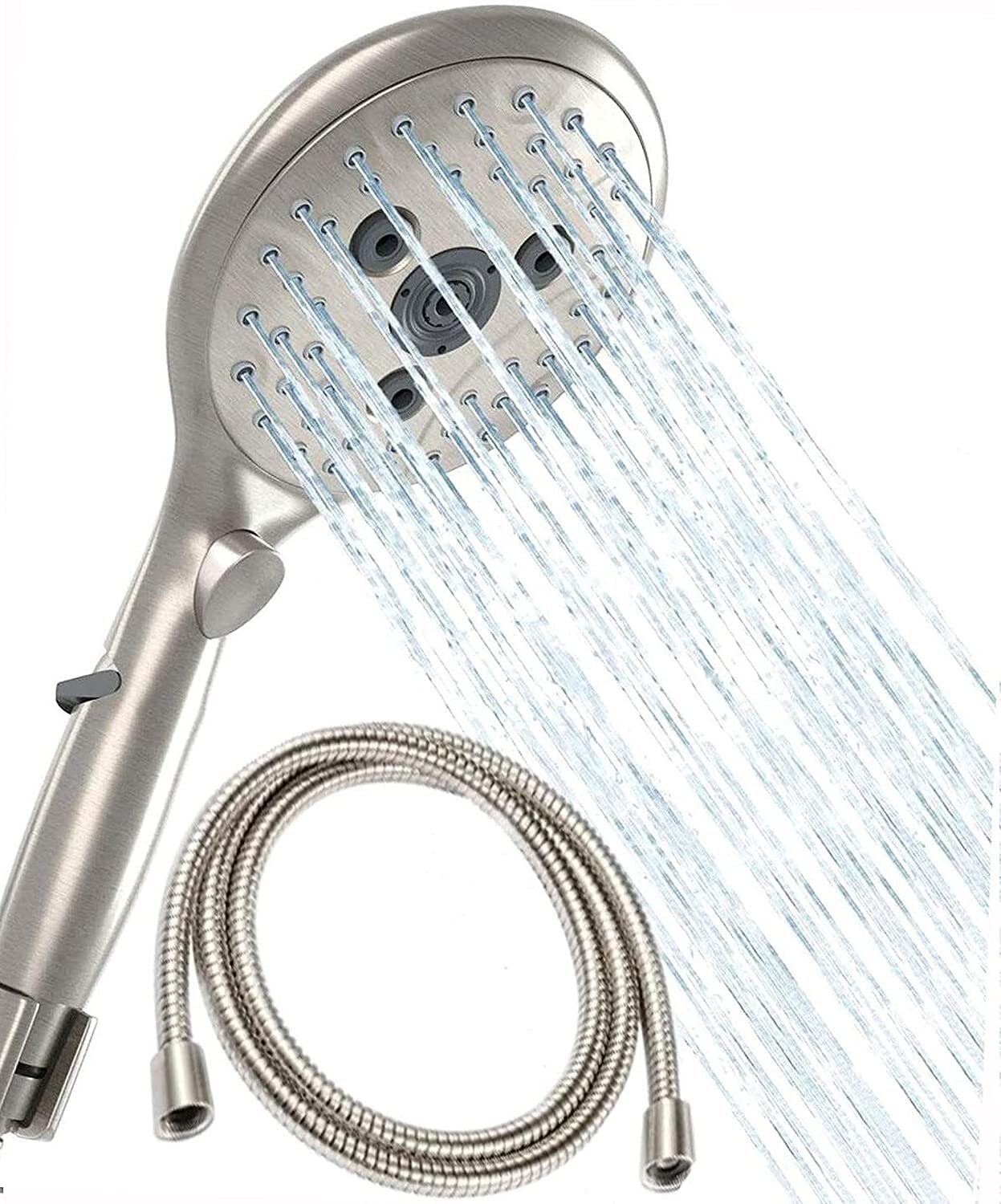 With 60" Hose 6 Spray Settings 5" Spray Face Handheld