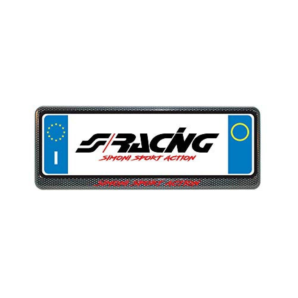 Simoni Racing PTX/4AC Portatarga Universale Anteriore, Carbon Look - NUOVO