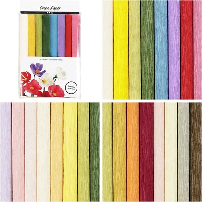 Bastel Krepp Papier verschiedene Farben dehnbar Blumen Blätter Sträuße wählbar