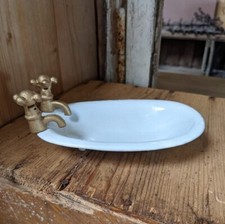 PORTE SAVON BAIGNOIRE ANCIEN STYLE NOSTALGIE COUPE FONTE SALLE DE BAIN DÉCO S...