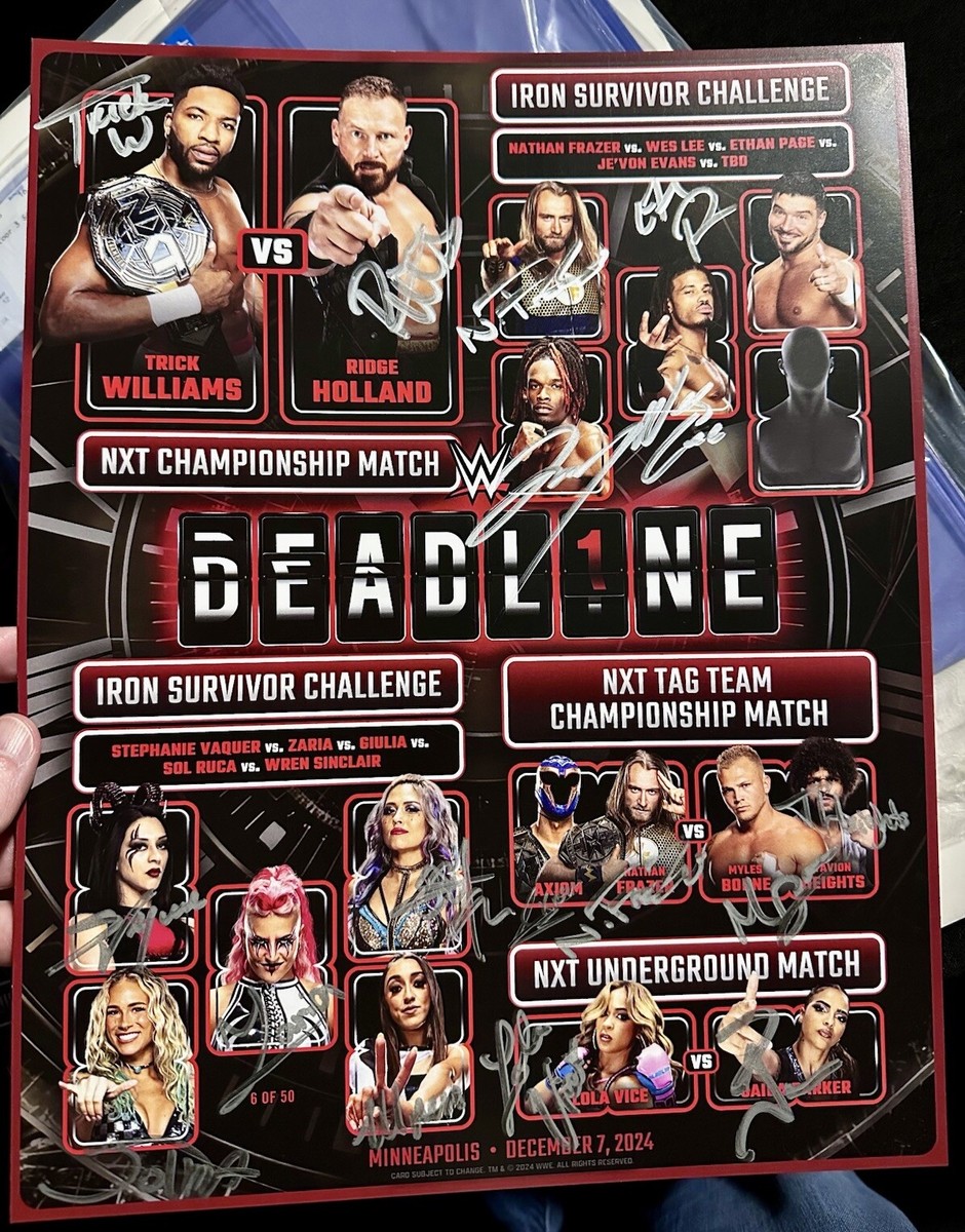 WWE NXT DEADLINE SIGNED MATCH CARD GIULIA AUTOGRAPH STEPHANIE