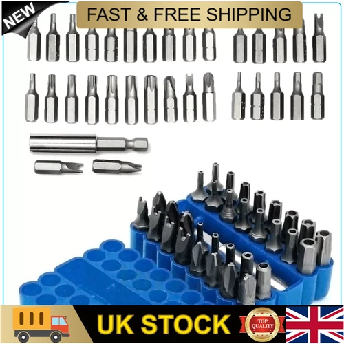 33PC 1/4" Hex Head SCREWDRIVER SECURITY BIT SET TAMPERPROOF HEX KEY SPANNER TORX - Picture 4 of 14