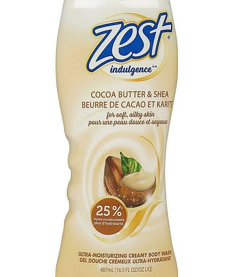 (LOT 3) ZEST COCOA BUTTER & SHEA ULTRA MOISTURIZING CREAMY Body Wash 16.5 oz Ea - Image 3 of 4