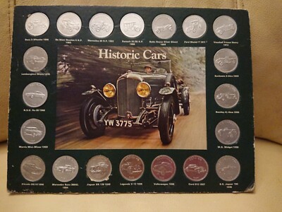 A Historic Car Coins from Shell Commemorative Coins 1970s Full Set