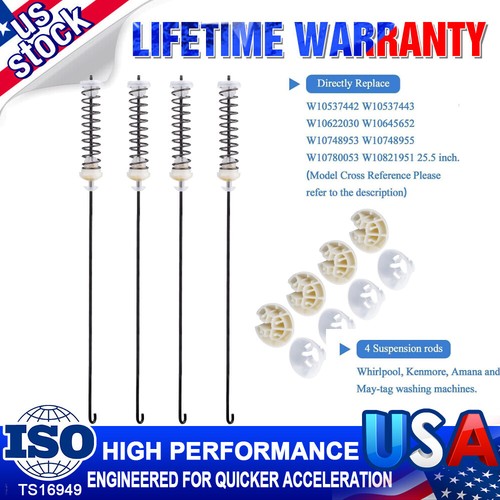 W10780045 W10821942 For Amana Admiral Whirlpool Washer Suspension Rod Kit(4Pack) eBay