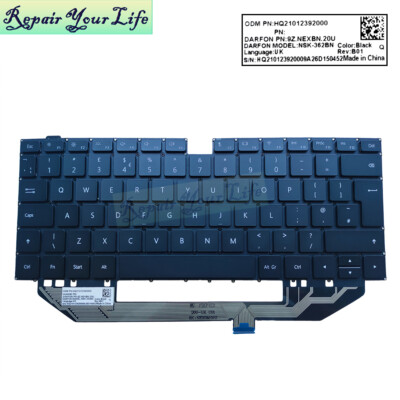 UK TR IT Backlit Keyboard HUAWEI MateBook X Pro MACH-W19 MACH-W19B W19C W19L W29
