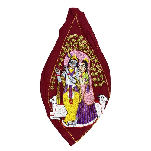 Divine couple RK embroidered Japa Bag Gomukhi Meditation Hare Krishna Chant - Picture 6 of 10