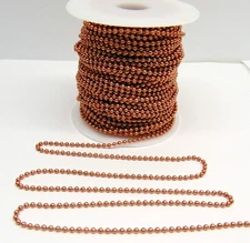 Petite COPPER 1.8mm Ball CHAIN #1 size Small Round Bead Lengths  5 to 100 feet