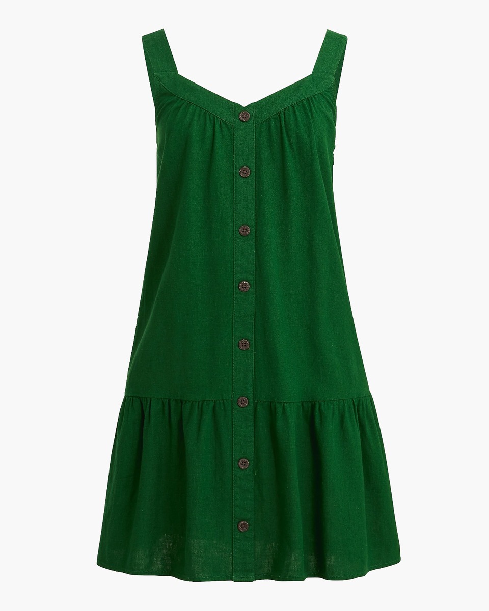 J.Crew Factory Women's NWT Linen-Blend Button-Front Mini Dress Size: 2, 4 |  eBay