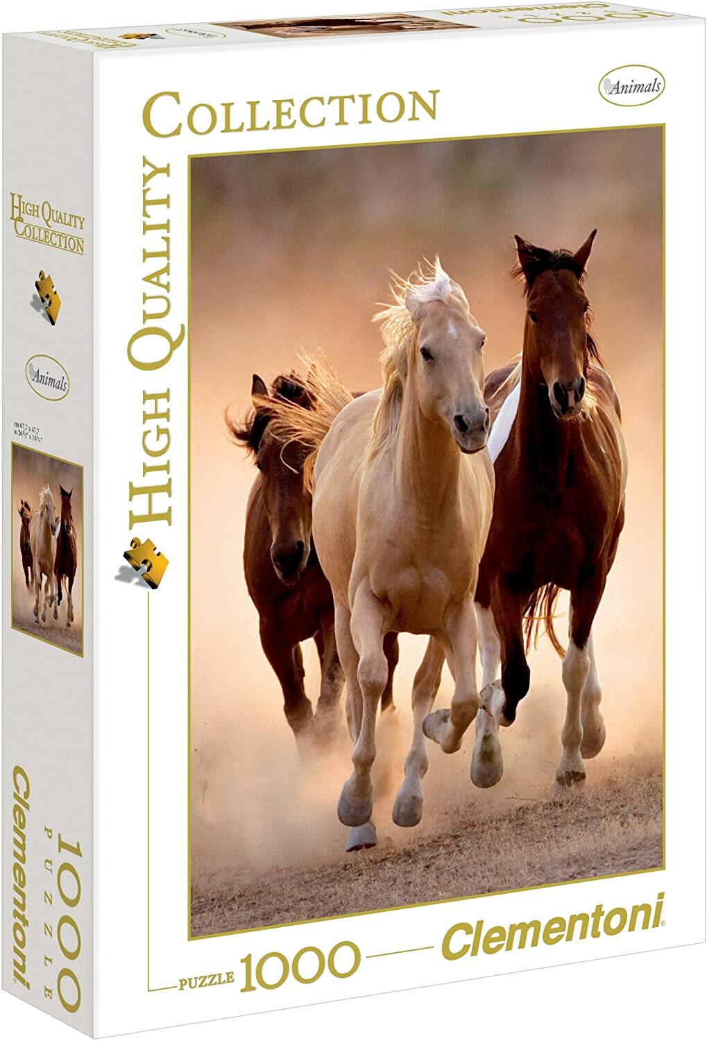 CLEMENTONI - 39168 - PUZZLE 1000 HQC RUNNING HORSES 70 X 50 CM - Immagine 2