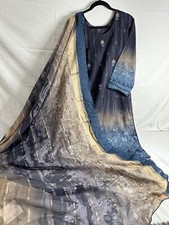 Pakistani Lawn Printed Kameez shalwar with lawn embroidery dupatta Large bust 42