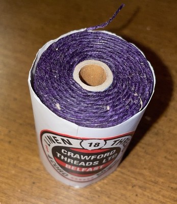 Linen Thread CRAWFORD THREAD LTD Waxed Belfast Ireland 4 Cord 50 gms NEW Purple