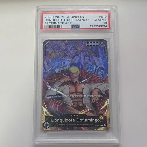 One Piece Donquixote Doflamingo OP04-019 Alt Art PSA 10 Graded
