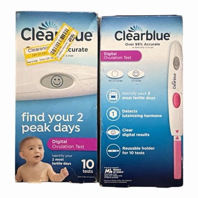 Lot of 2 New Clearblue Digital Ovulation Test - 10 Tests Each Box Exp 2027-2028