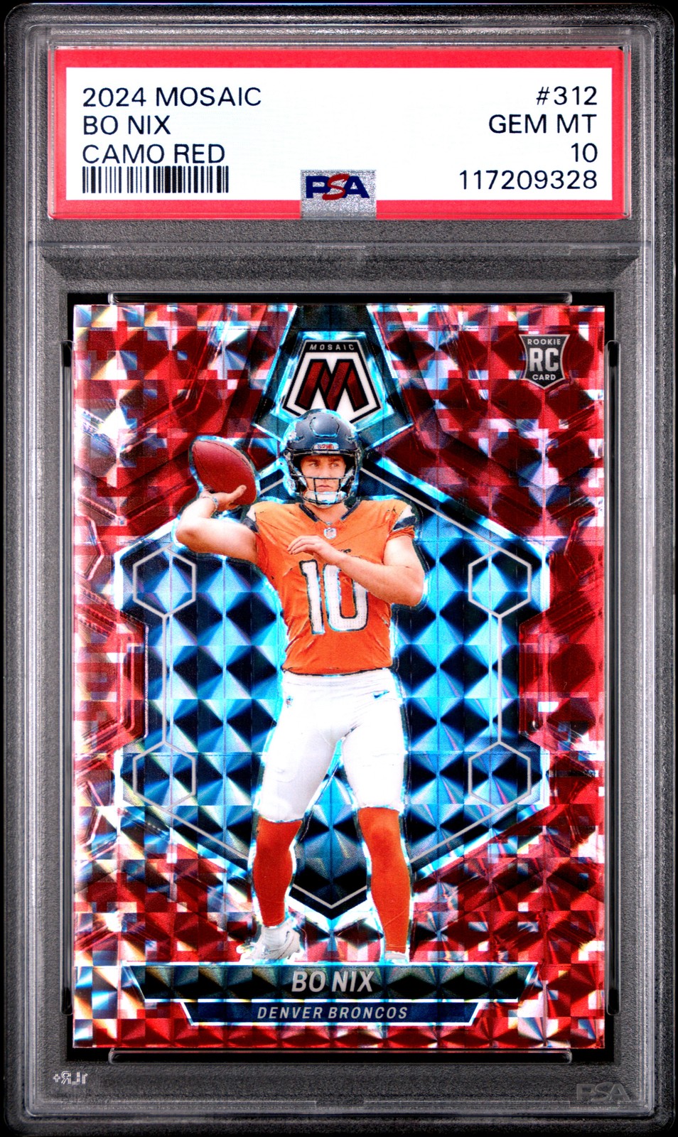 2024 PANINI MOSAIC CAMO RED #312 BO NIX PSA 10