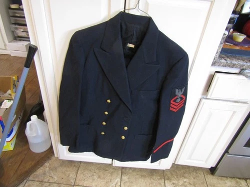 VINTAGE MILITARY JACKET & PANTS WW2 US NAVY BULLION PATCH NAMED WITH LETTER #2