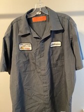 Camicia da lavoro XL uomo retrò Texas Chainsaw Massacre Leatherface film horror bottone