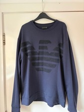 Authentic Emporio Armani Big Eagle Logo Sweatshirt - Navy - 3XL