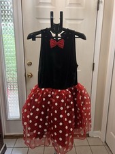 Disney Girls Minnie Mouse Tutu Dress Costume Black/Red Girls Size Large