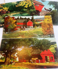 Set of 5 Vintage Framed Prints Detlefson Brightwell Hamilton Albo Covered Bridge — photo 1