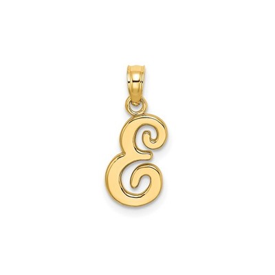 10k Gelbgold Schrift E Anhänger Kleinbuchstaben Initiale Charm Halskette für Frauen