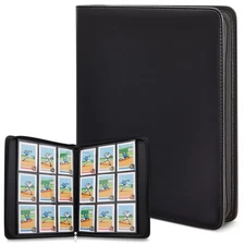 Bright Creations Faux Leather Card Binder - 360 Side-Loading Trading Card Bin...