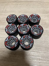 Riedell Sonar Cayman Lot Of 8 62 X 43MM Quad Speed Skate Wheels Black Red