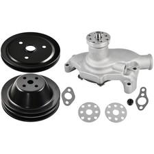 For Small Block Chevy 283 Satin Short Water Pump 12 Groove Crankshaft Pulley