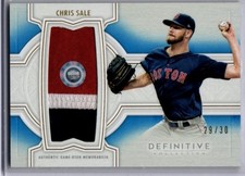 2020 Topps Definitive Baseball Jumbo Patch Chris Sale PATCH RED SOX 29/30