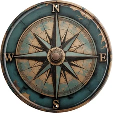 Boho Nautical Compass Funny Rustic Tin Metal Signs Home Décor Wall for Indoor 