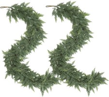 6 FT Christmas Garland Cedar Garland Artificial Realistic Pine Garlands 2 PCS