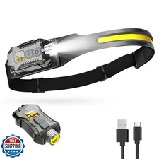 Victoper 2in1 Rechargeable Headlamp, 230° Wide Beam LED Head Lamp with Detach