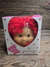 1984 Sweet Love Kids RED Yarn Hair 5 Inch Girl Head ONLY for Doll Crafting