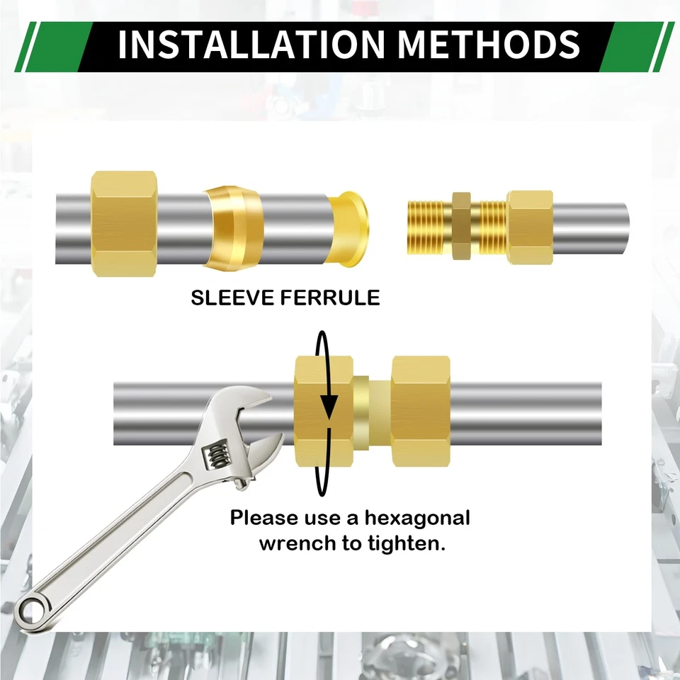 325pcs Brass Compression Sleeves Ferrules Fittings Assortment Kit, 3/4" 5/8" ... - Image 4 of 4