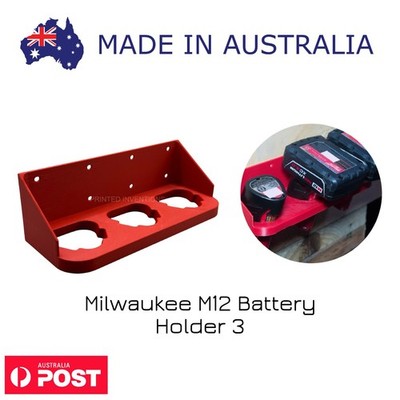 Milwaukee M12 Battery Holder and Wall Mount  Enhanced 12V Battery Organizer