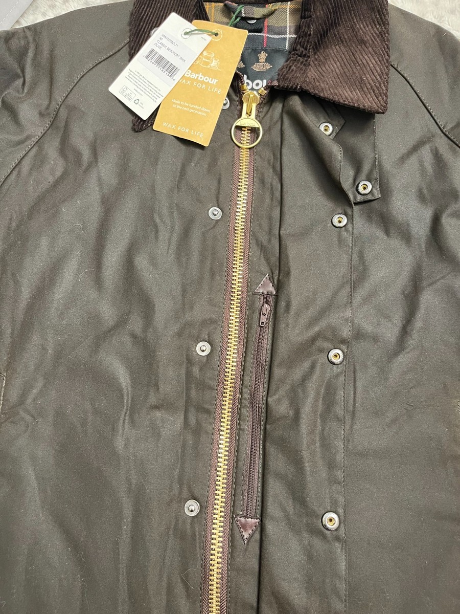 Olive ~ Barbour Beaufort Waxed Jacket MSRP$495 Crafted in the UK
