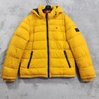 Tommy Hilfiger Jacket Mens XL Yellow Puffer Hooded Water Resistant Winter Warm