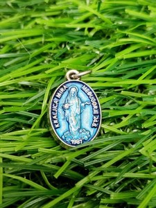 Vintage medal pendant Our Lady of Medjugorje Christian Religious