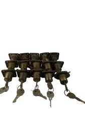 Lot of 15 Vintage National Lock Co. Company, Brass Drawer Locks With Keys