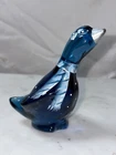 Vintage Fenton Charcoal Blue Snow Goose Figurine *D.Barour* Signed