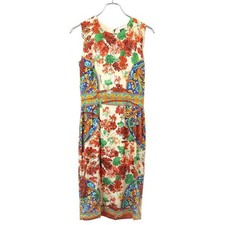 Dolce & Gabbana Flower Mayolica Silk Dress F6EB7T Red 40 Used MESC-0