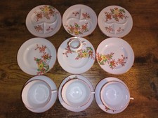 Japanese Miniature Teaset Tea Cups Plates Saucers Creamer Decorative Decor Set
