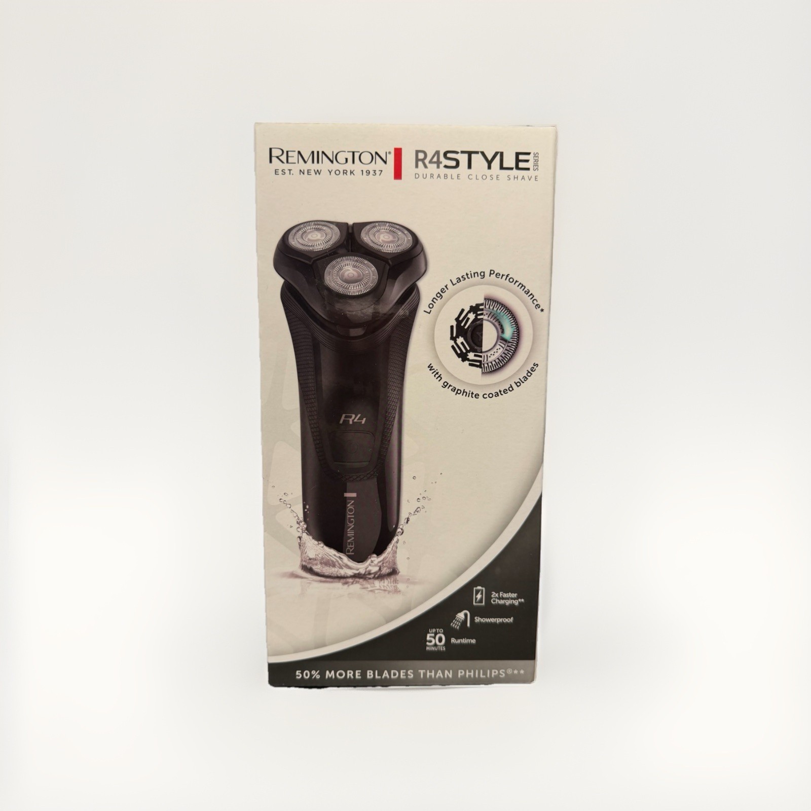 NEW  Remington R4 Style Rechargeable Showerproof 3-Head Rotary Shaver